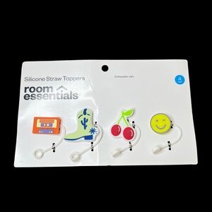 17. Room Essentials Silicone Straw Toppers (New)